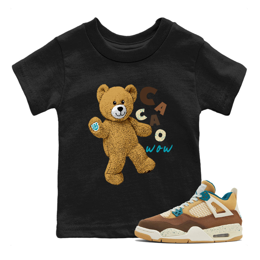 Air Jordan 4 GS Cacao Wow shirt to match jordans Hello Bear Streetwear Sneaker Shirt Air Jordan 4 Cacao Wow Drip Gear Zone Sneaker Matching Clothing Baby Toddler Black 1 T-Shirt