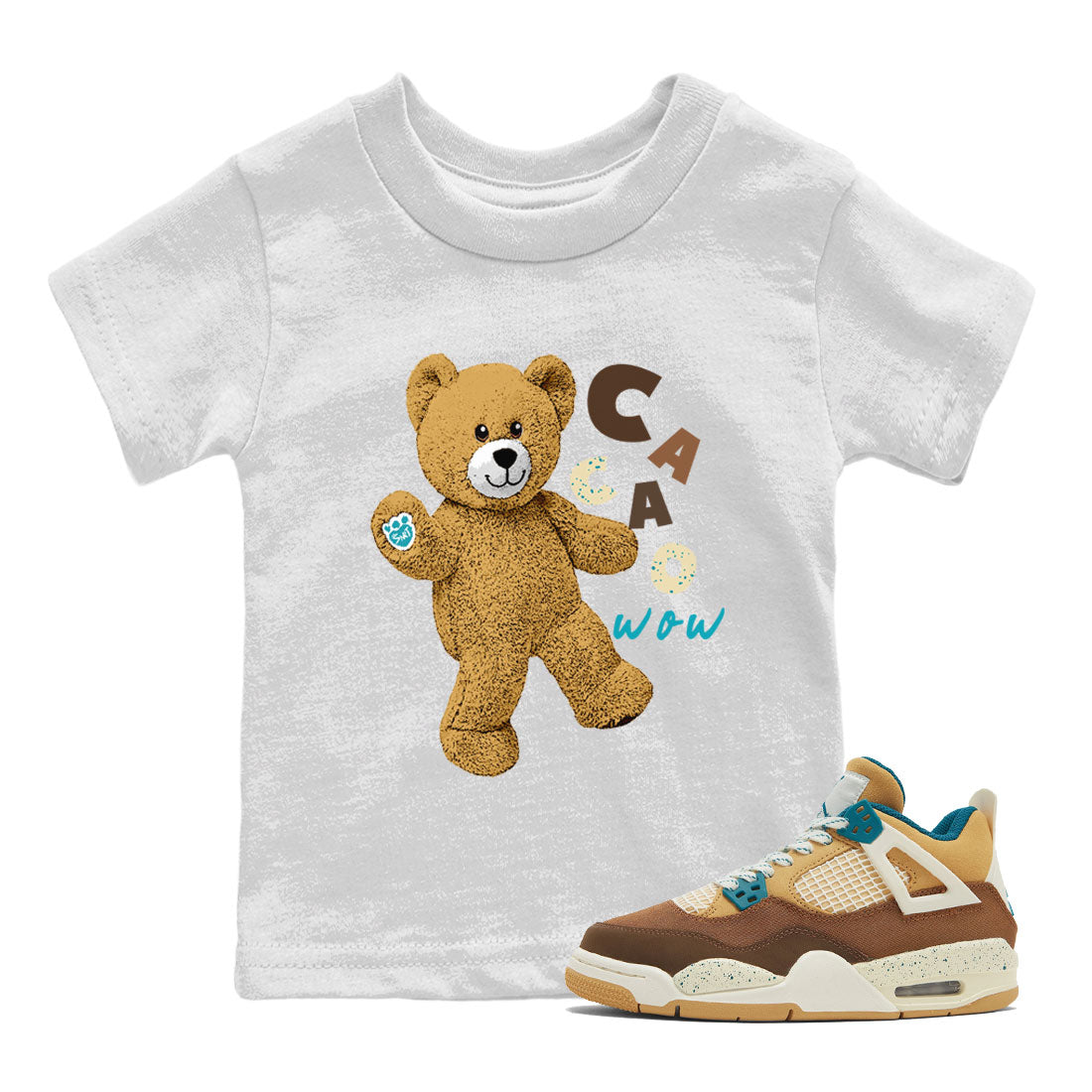 Air Jordan 4 GS Cacao Wow shirt to match jordans Hello Bear Streetwear Sneaker Shirt Air Jordan 4 Cacao Wow Drip Gear Zone Sneaker Matching Clothing Baby Toddler White 1 T-Shirt
