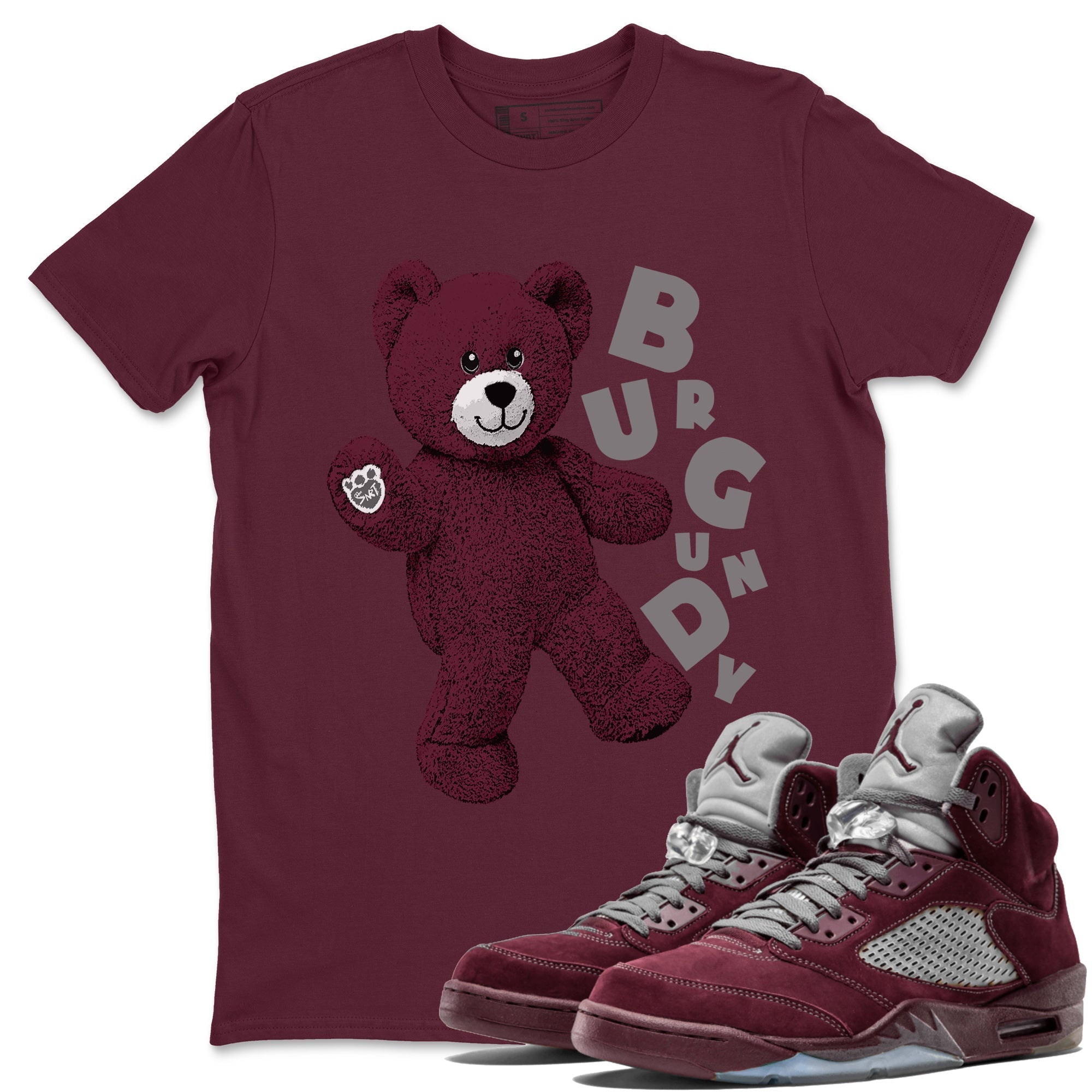 Jordan 5 Burgundy Shirts Hello Bear Streetwear Sneaker Shirt Air Jordan 5 Burgundy Sneaker Release Tees Unisex Shirts Maroon 1
