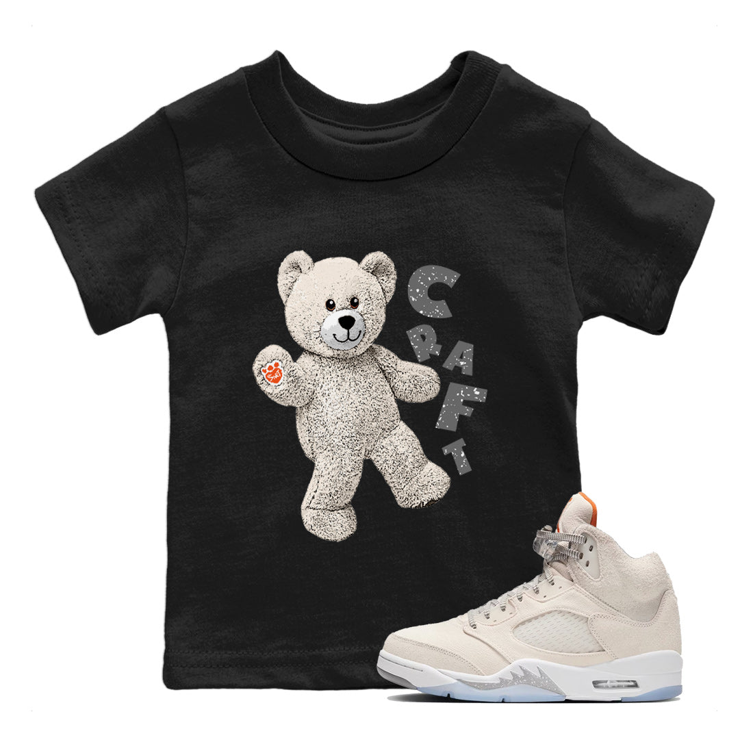 Air Jordan 5 Craft Sneaker Match Tees Hello Bear Streetwear Sneaker Shirt Air Jordan 5 Craft Tee Kids Shirts Black 1