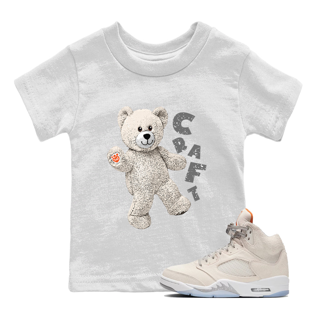 Air Jordan 5 Craft Sneaker Match Tees Hello Bear Streetwear Sneaker Shirt Air Jordan 5 Craft Tee Kids Shirts White 1