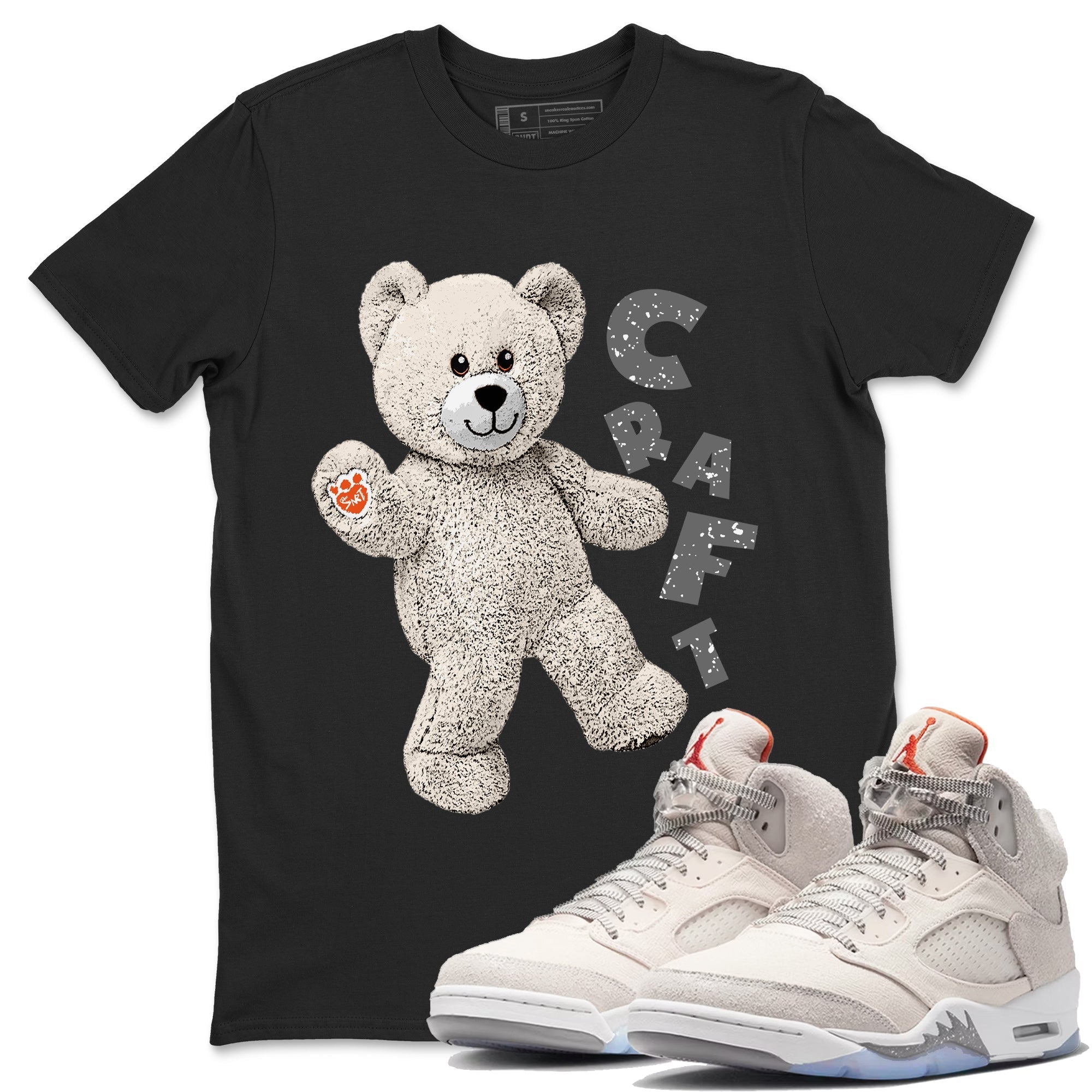Air Jordan 5 Craft Sneaker Match Tees Hello Bear Streetwear Sneaker Shirt Air Jordan 5 Craft Tee Unisex Shirts Black 1