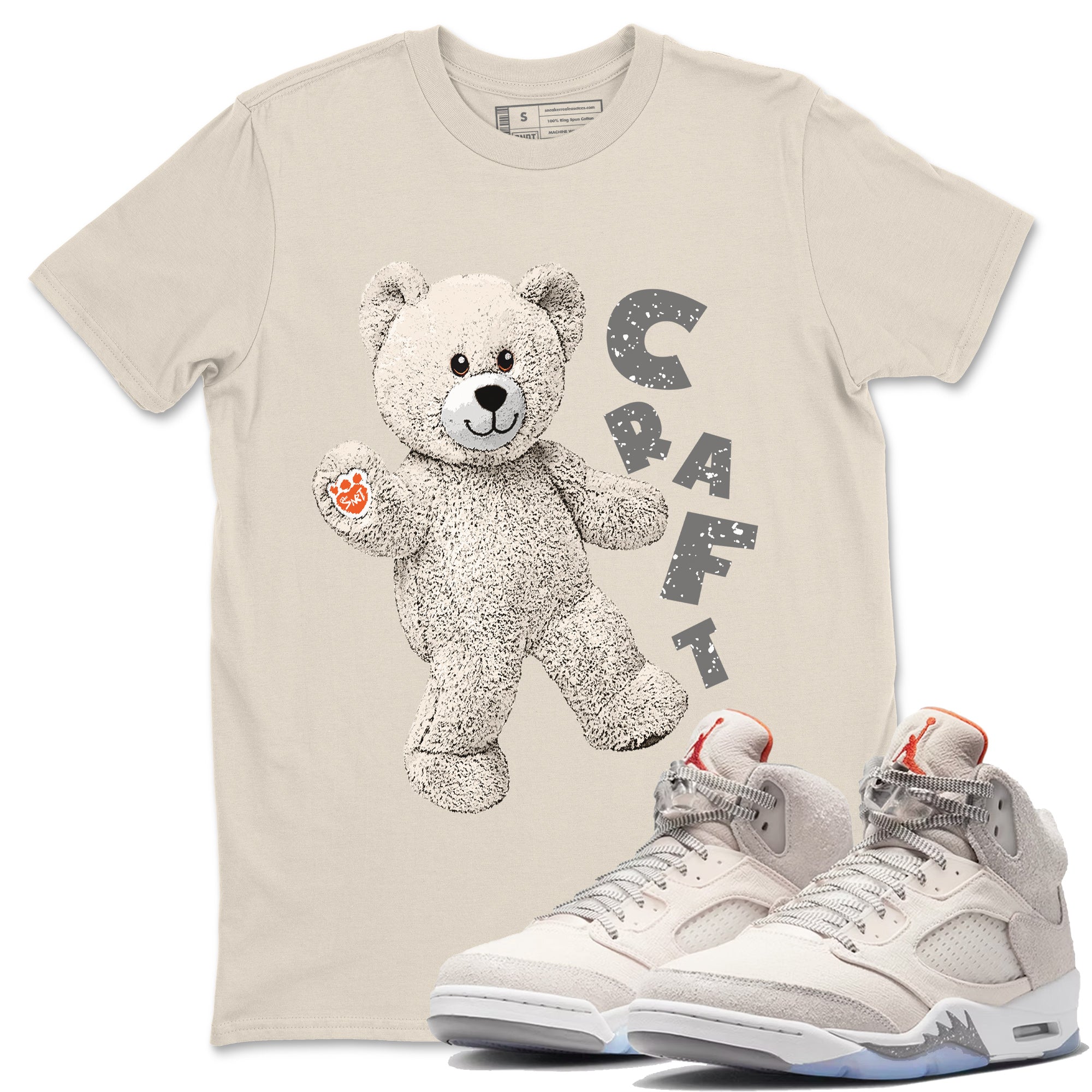 Air Jordan 5 Craft Sneaker Match Tees Hello Bear Streetwear Sneaker Shirt Air Jordan 5 Craft Tee Unisex Shirts Natural 1