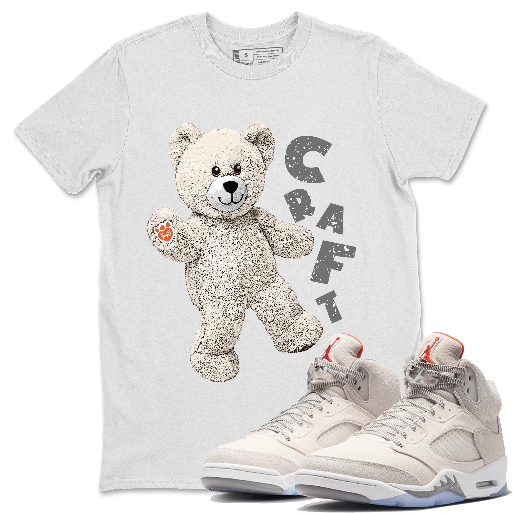 Air Jordan 5 Craft Sneaker Match Tees Hello Bear Streetwear Sneaker Shirt Air Jordan 5 Craft Tee Unisex Shirts White 1