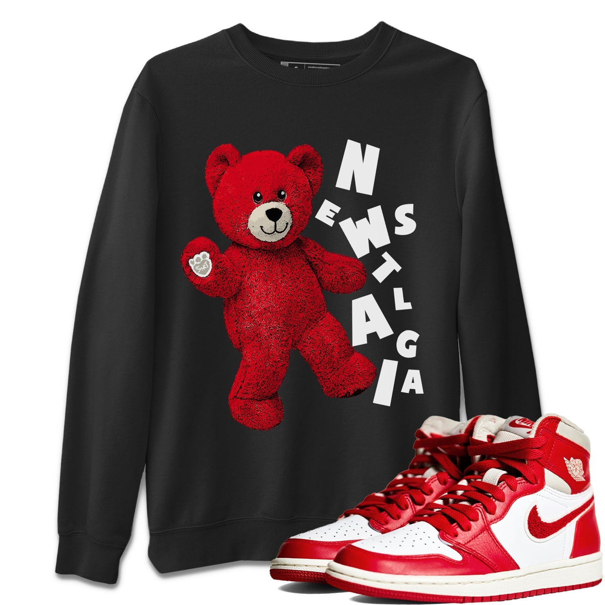 Jordan 1 Newstalgia Sneaker Matching T-Shirt Hello Bear Sneaker Tees Jordan 1 Newstalgia Sneaker Release Tees Crew Neck Tees