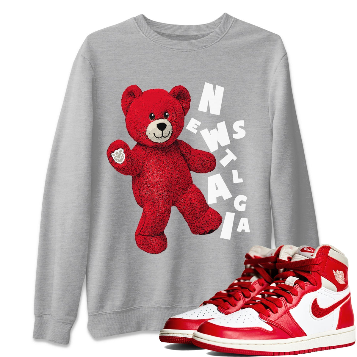 Jordan 1 Newstalgia Sneaker Matching T-Shirt Hello Bear Sneaker Tees Jordan 1 Newstalgia Sneaker Release Tees Crew Neck Tees