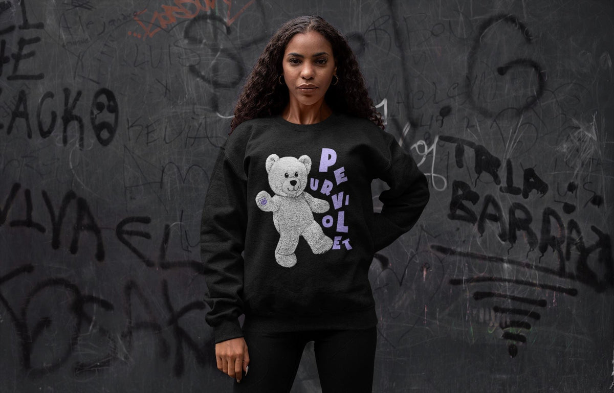 Jordan 11 Pure Violet Sneaker Matching T-Shirt Hello Bear Sneaker Tees Jordan 11 Pure Violet Sneaker Release Tees Crew Neck Tees