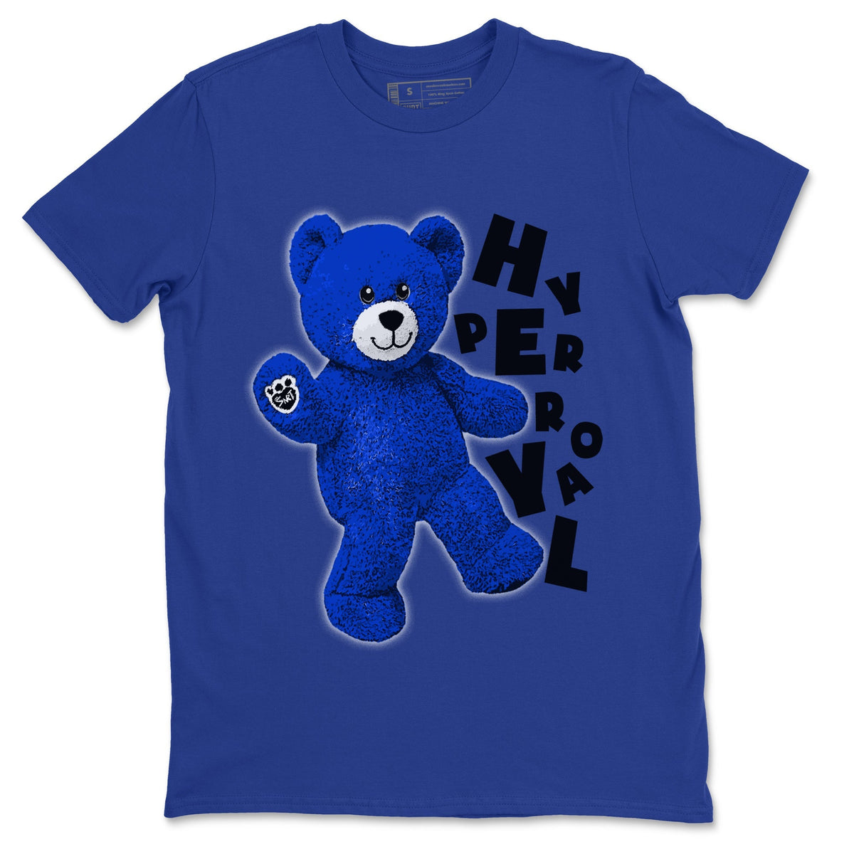 Jordan 12 Hyper Royal Sneaker Matching T-Shirt Hello Bear Sneaker Tees Jordan 12 Hyper Royal Sneaker Release Tees Crew Neck Tees