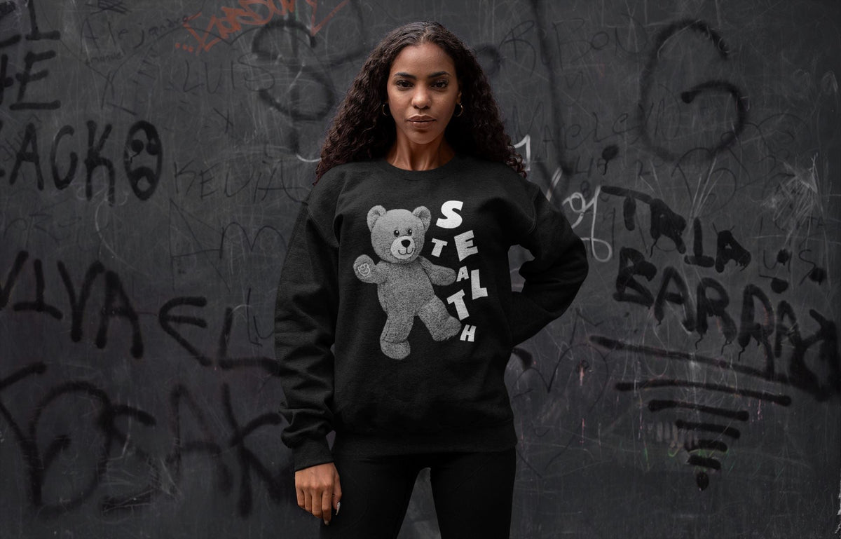 Jordan 12 Stealth Sneaker Matching T-Shirt Hello Bear Sneaker Tees Jordan 12 Stealth Sneaker Release Tees Crew Neck Tees