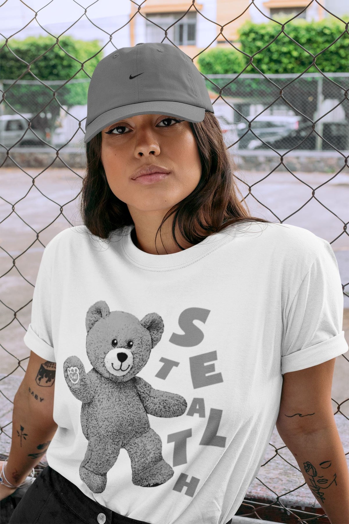 Jordan 12 Stealth Sneaker Matching T-Shirt Hello Bear Sneaker Tees Jordan 12 Stealth Sneaker Release Tees Crew Neck Tees