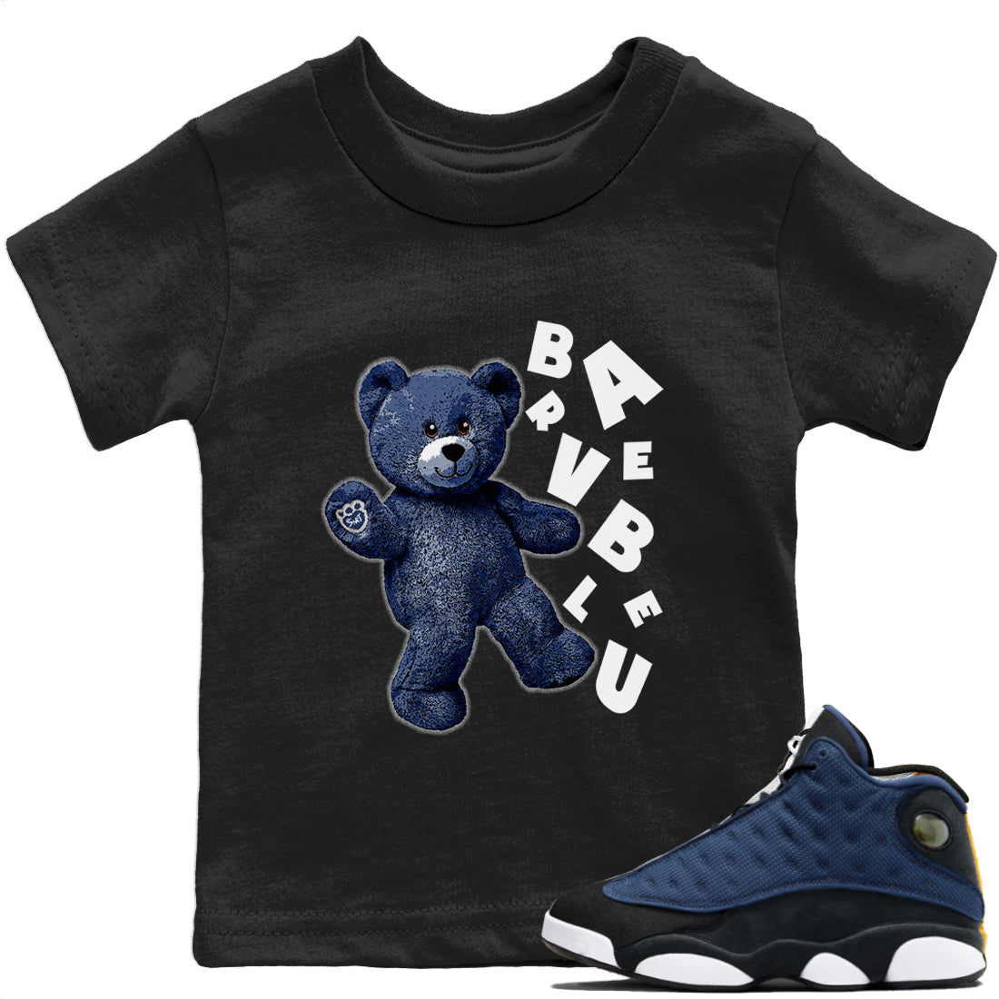 Jordan 13 Brave Blue Sneaker Matching T-Shirt Hello Bear Sneaker Tees Jordan 13 Brave Blue Sneaker Release Tees Kids Shirts