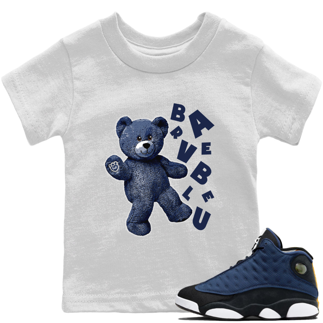 Jordan 13 Brave Blue Sneaker Matching T-Shirt Hello Bear Sneaker Tees Jordan 13 Brave Blue Sneaker Release Tees Kids Shirts