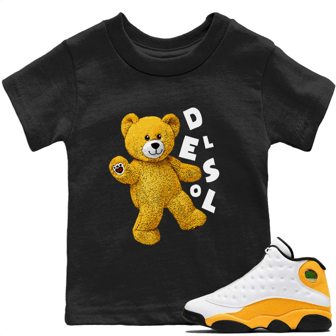 Jordan 13 Del Sol Sneaker Matching T-Shirt Hello Bear Sneaker Tees Jordan 13 Del Sol Sneaker Release Tees Kids Shirts