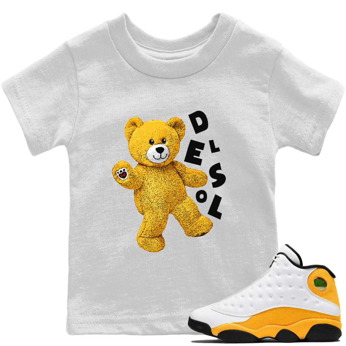 Jordan 13 Del Sol Sneaker Matching T-Shirt Hello Bear Sneaker Tees Jordan 13 Del Sol Sneaker Release Tees Kids Shirts