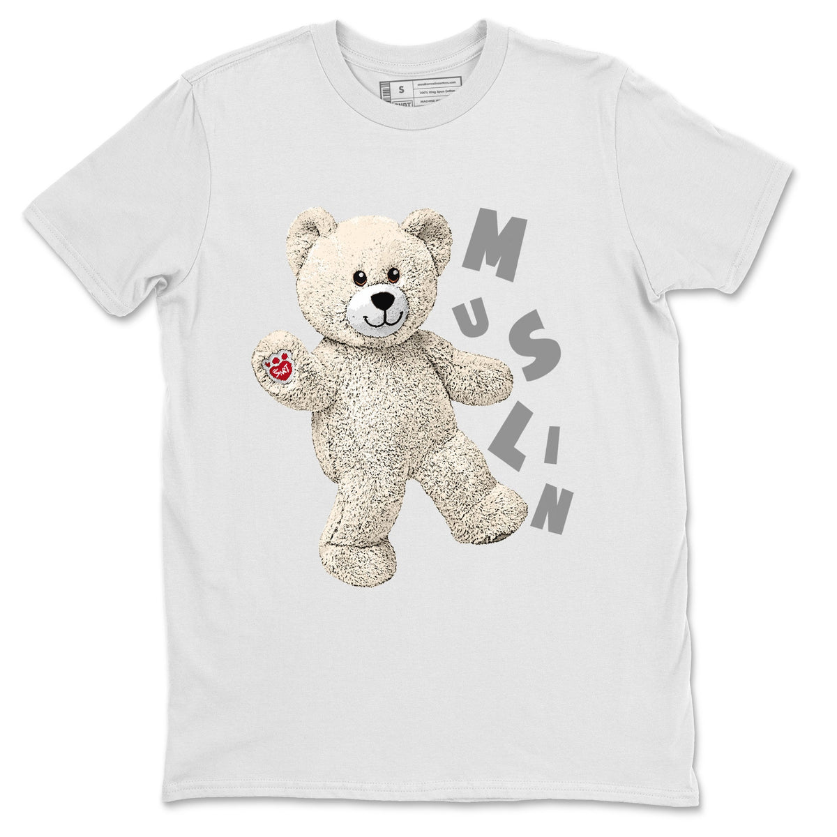 Jordan 3 Muslin Sneaker Matching T-Shirt Hello Bear Sneaker Tees Jordan 3 Muslin Sneaker Release Tees Crew Neck Tees