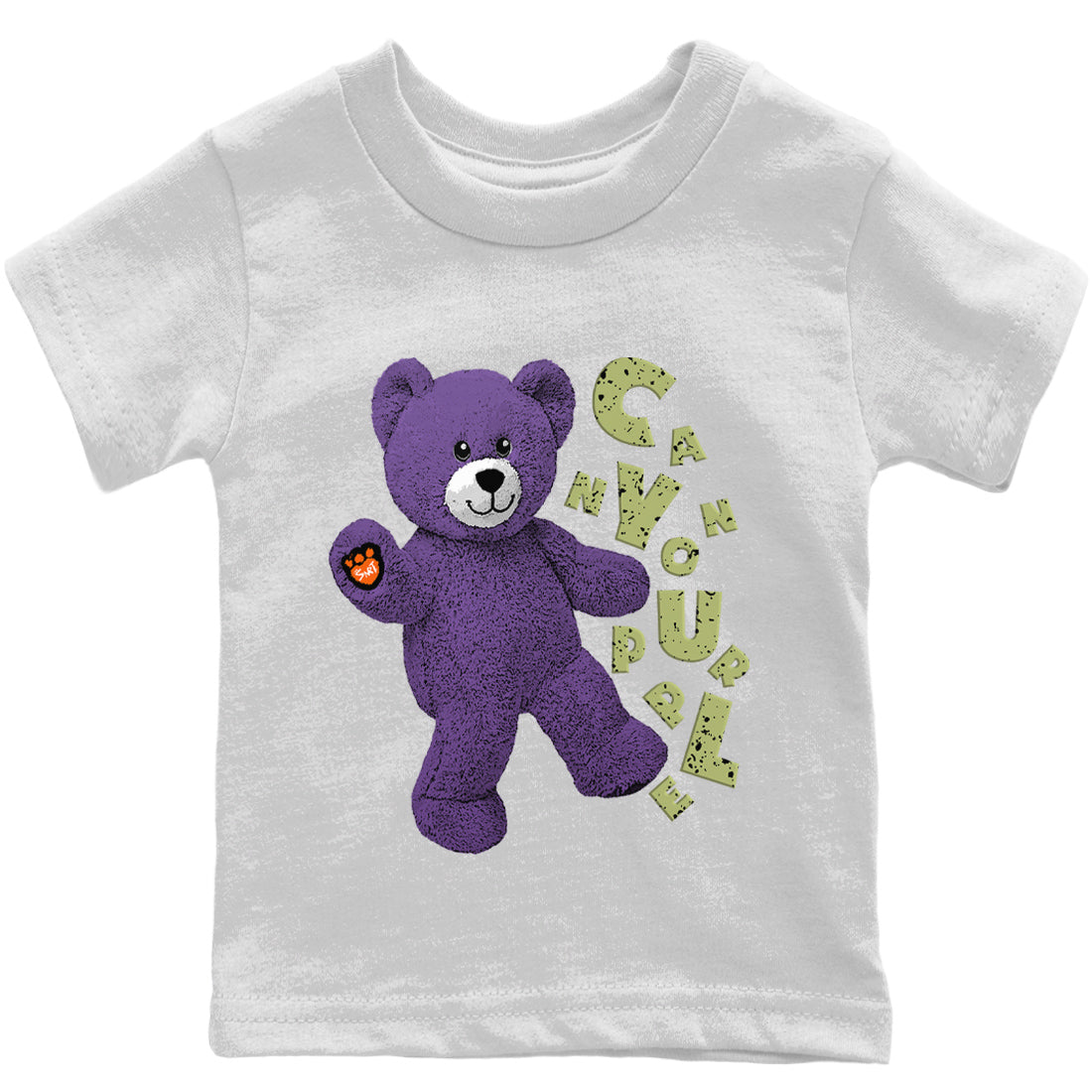 Jordan 4 Canyon Purple Sneaker Matching T-Shirt Hello Bear Sneaker Tees Jordan 4 Canyon Purple Sneaker Release Tees Kids Shirts