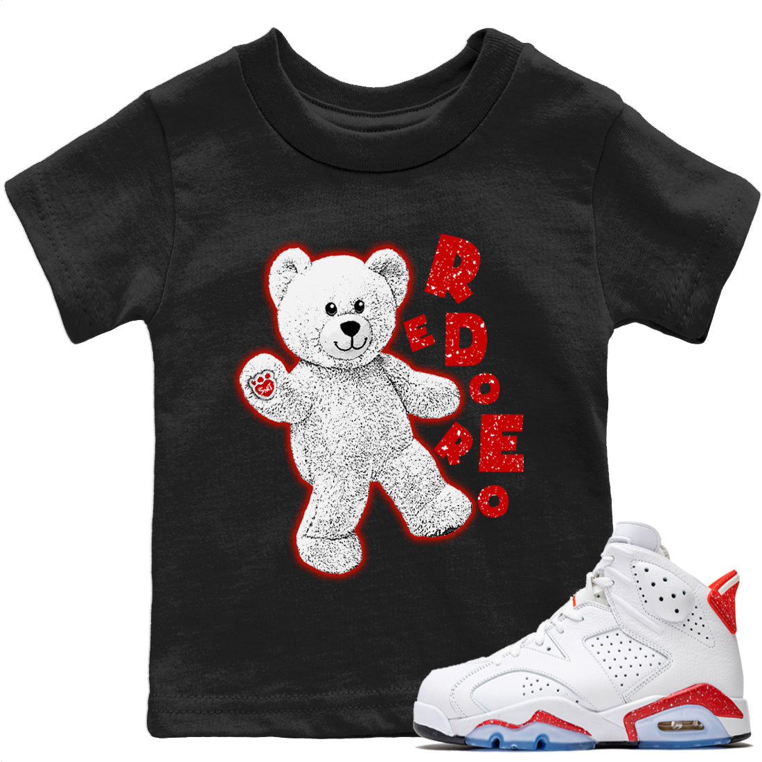 Jordan 6 Red Velvet Cookies Shirt To Match Jordans Hello Bear Sneaker Tees Jordan 6 Red Velvet Cookies Drip Gear Zone Sneaker Matching Clothing Kids Shirts