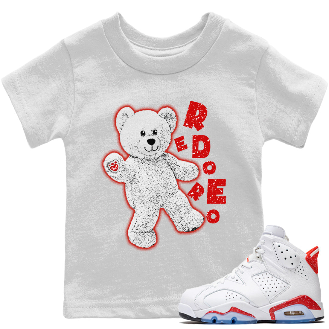 Jordan 6 Red Velvet Cookies Shirt To Match Jordans Hello Bear Sneaker Tees Jordan 6 Red Velvet Cookies Drip Gear Zone Sneaker Matching Clothing Kids Shirts