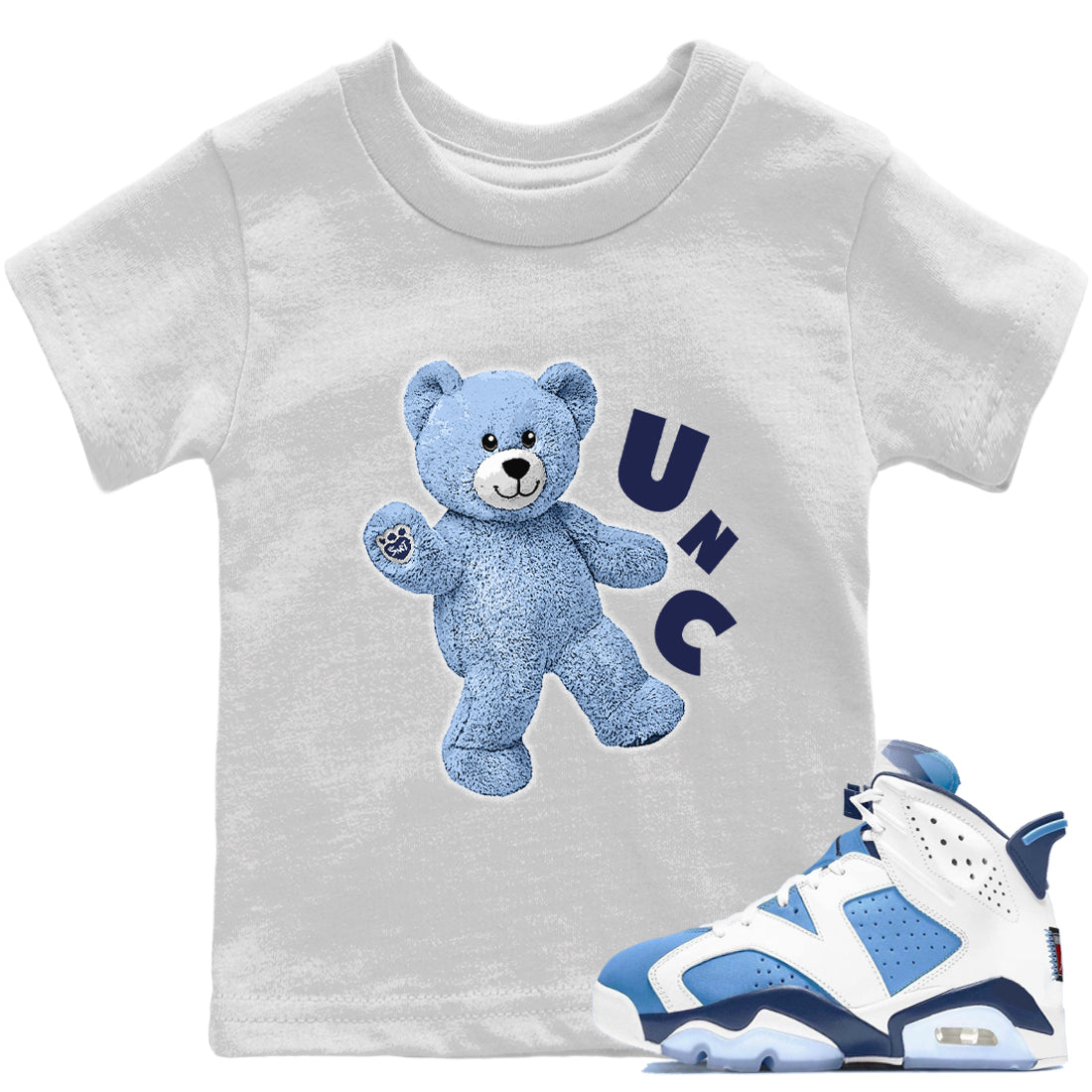 Jordan 6 UNC Shirt To Match Jordans Hello Bear Sneaker Tees Jordan 6 UNC Drip Gear Zone Sneaker Matching Clothing Kids Shirts