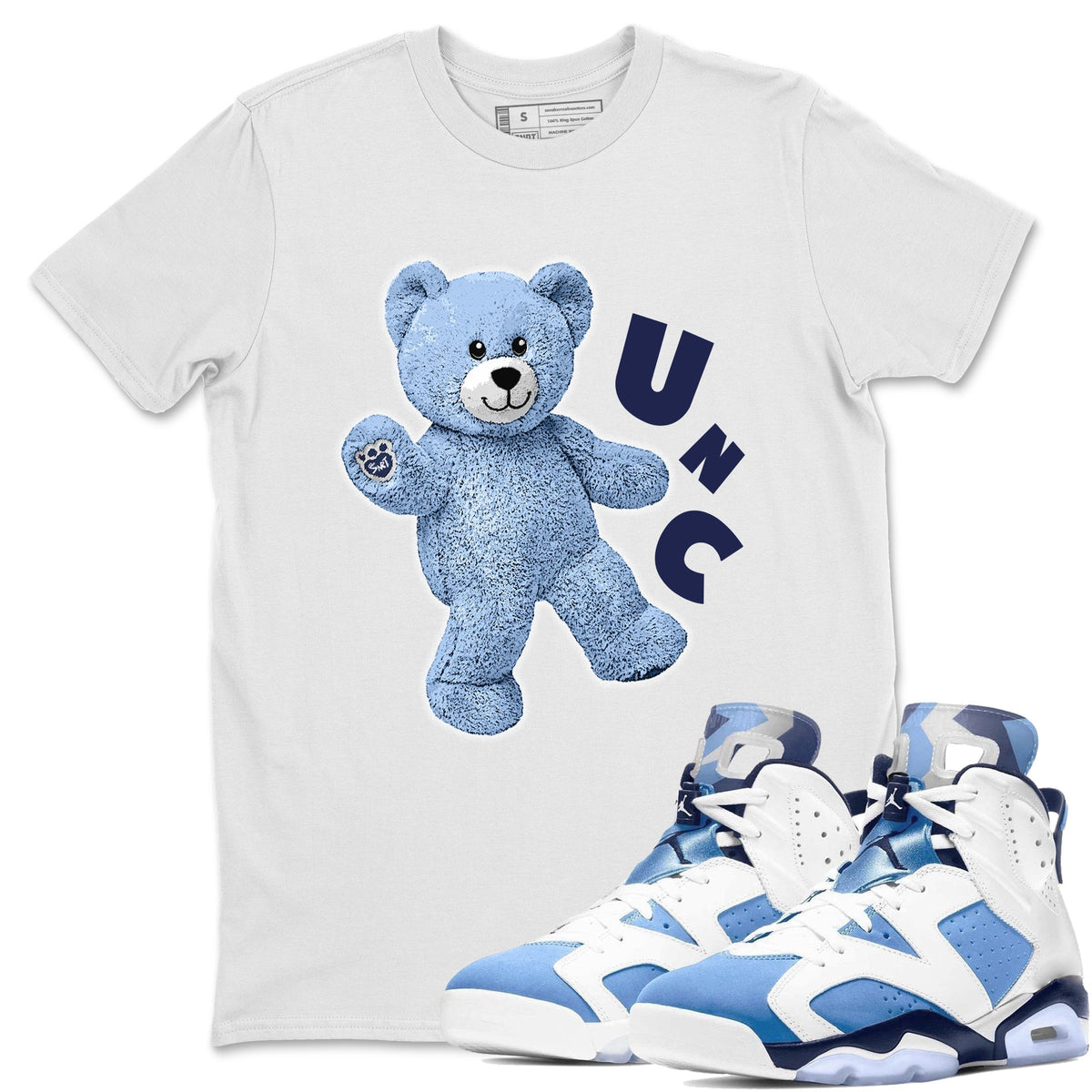 Jordan 6 UNC Shirt To Match Jordans Hello Bear Sneaker Tees Jordan 6 UNC Drip Gear Zone Sneaker Matching Clothing Unisex Shirts