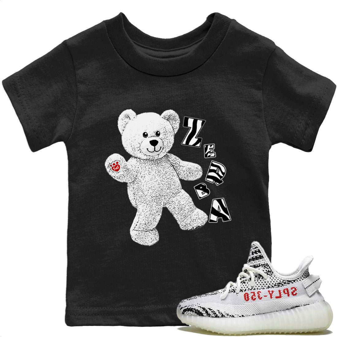 Yeezy 350 Zebra Shirt To Match Jordans Hello Bear Sneaker Tees Yeezy 350 Zebra Drip Gear Zone Sneaker Matching Clothing Kids Shirts