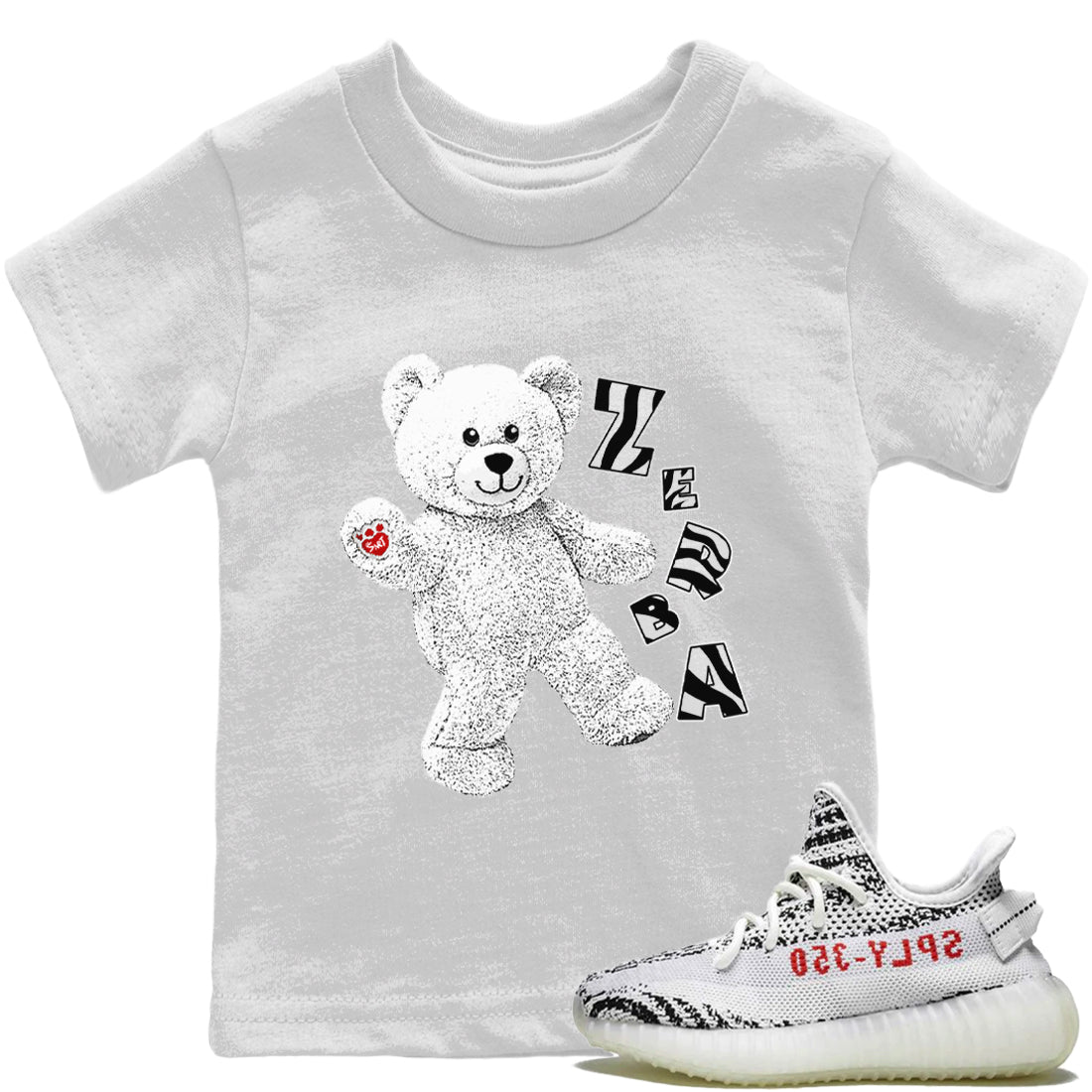 Yeezy 350 Zebra Shirt To Match Jordans Hello Bear Sneaker Tees Yeezy 350 Zebra Drip Gear Zone Sneaker Matching Clothing Kids Shirts