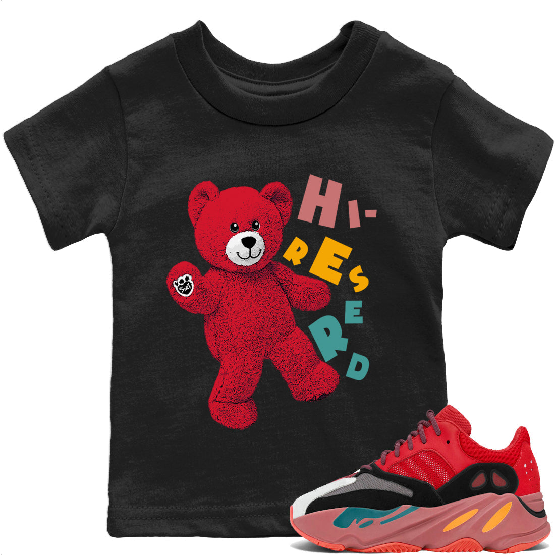 Yeezy 700 Hi-Res Red Shirt To Match Jordans Hello Bear Sneaker Tees Yeezy 700 Hi-Res Red Drip Gear Zone Sneaker Matching Clothing Kids Shirts