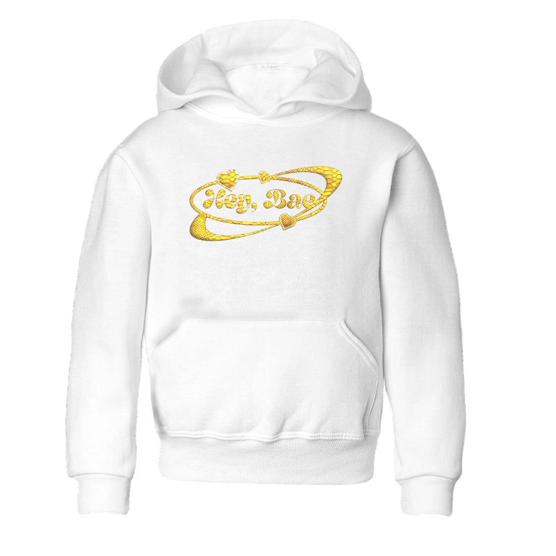 Air Jordan 11 Yellow Python Sneaker Match Tees Hey Bae Shirts AJ11 Yellow Python Drip Gear Zone Kids Shirts White 2