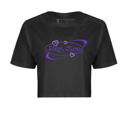 Air Jordan 12 Field Purple Sneaker Match Tees Hey Bae Sneaker Tees AJ12 Field Purple Sneaker Release Tees Women's Shirts Black 2
