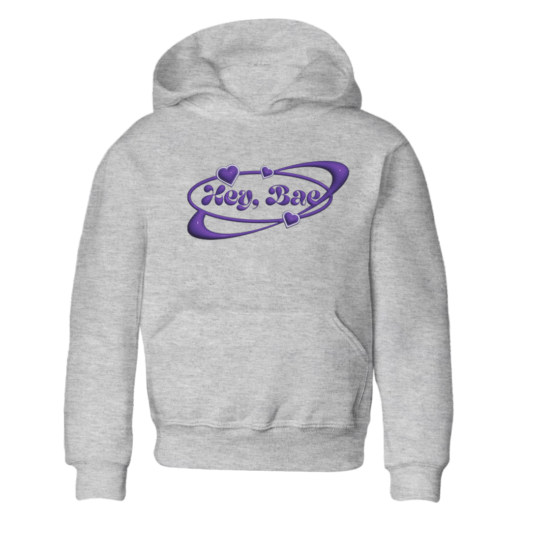 Air Jordan 12 Field Purple Sneaker Match Tees Hey Bae Sneaker Tees AJ12 Field Purple Sneaker Release Tees Kids Shirts Heather Grey 2