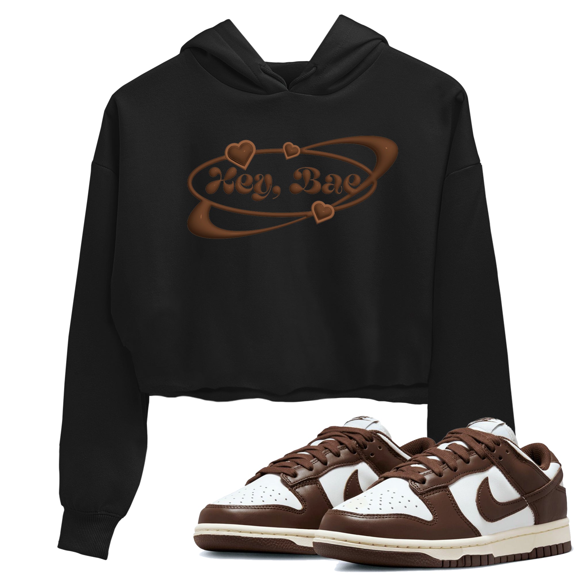 Dunk Cacao Wow shirt to match jordans Hey Bae sneaker match tees Nike Dunk Cacao Wow Drip Gear Zone Black 1 Crop T-Shirt