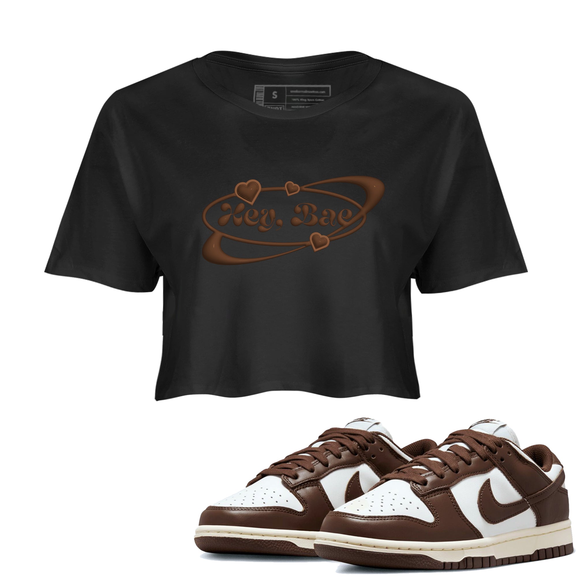 Dunk Cacao Wow shirt to match jordans Hey Bae sneaker match tees Nike Dunk Cacao Wow Drip Gear Zone Black 1 Crop T-Shirt