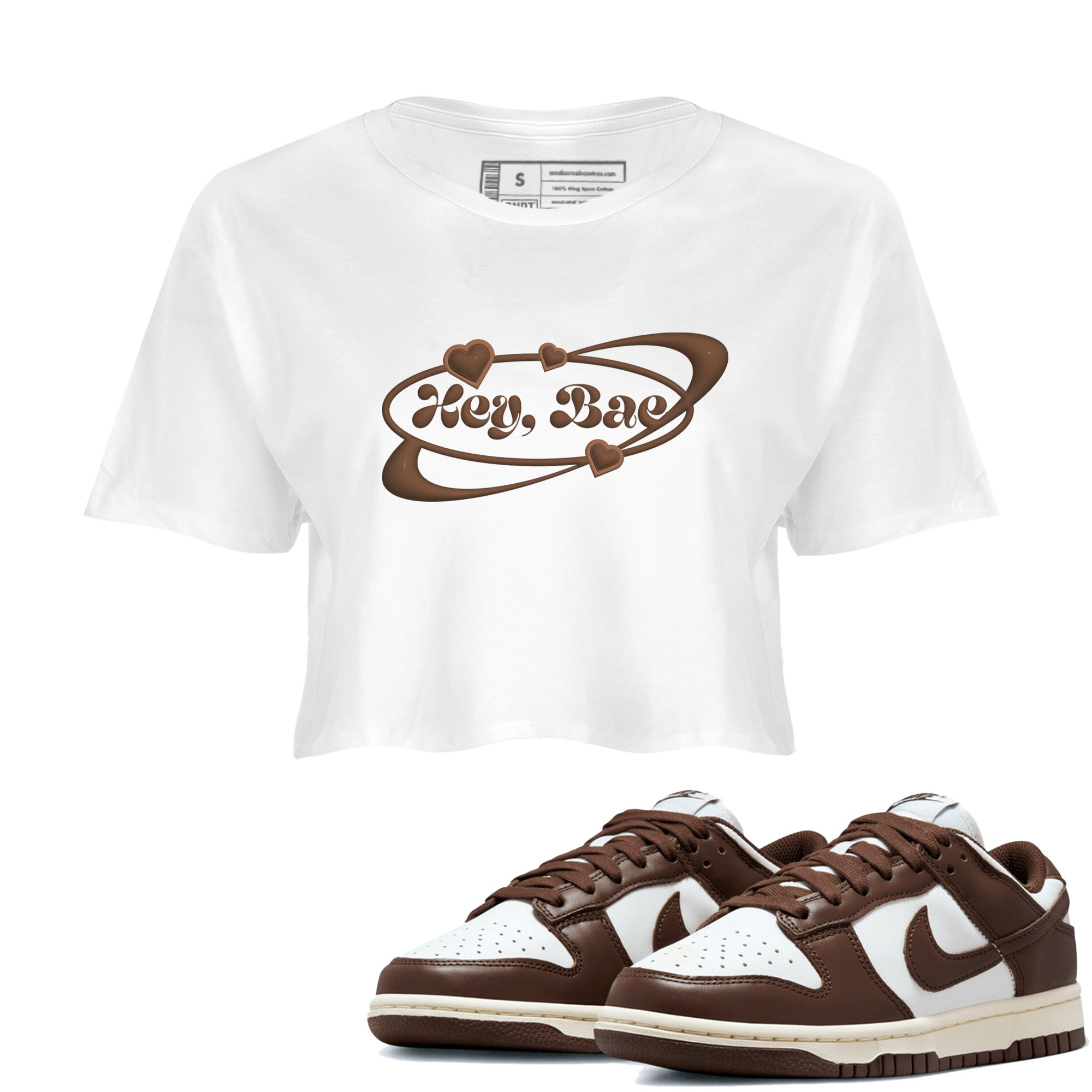 Dunk Cacao Wow shirt to match jordans Hey Bae sneaker match tees Nike Dunk Cacao Wow Drip Gear Zone White 1 Crop T-Shirt