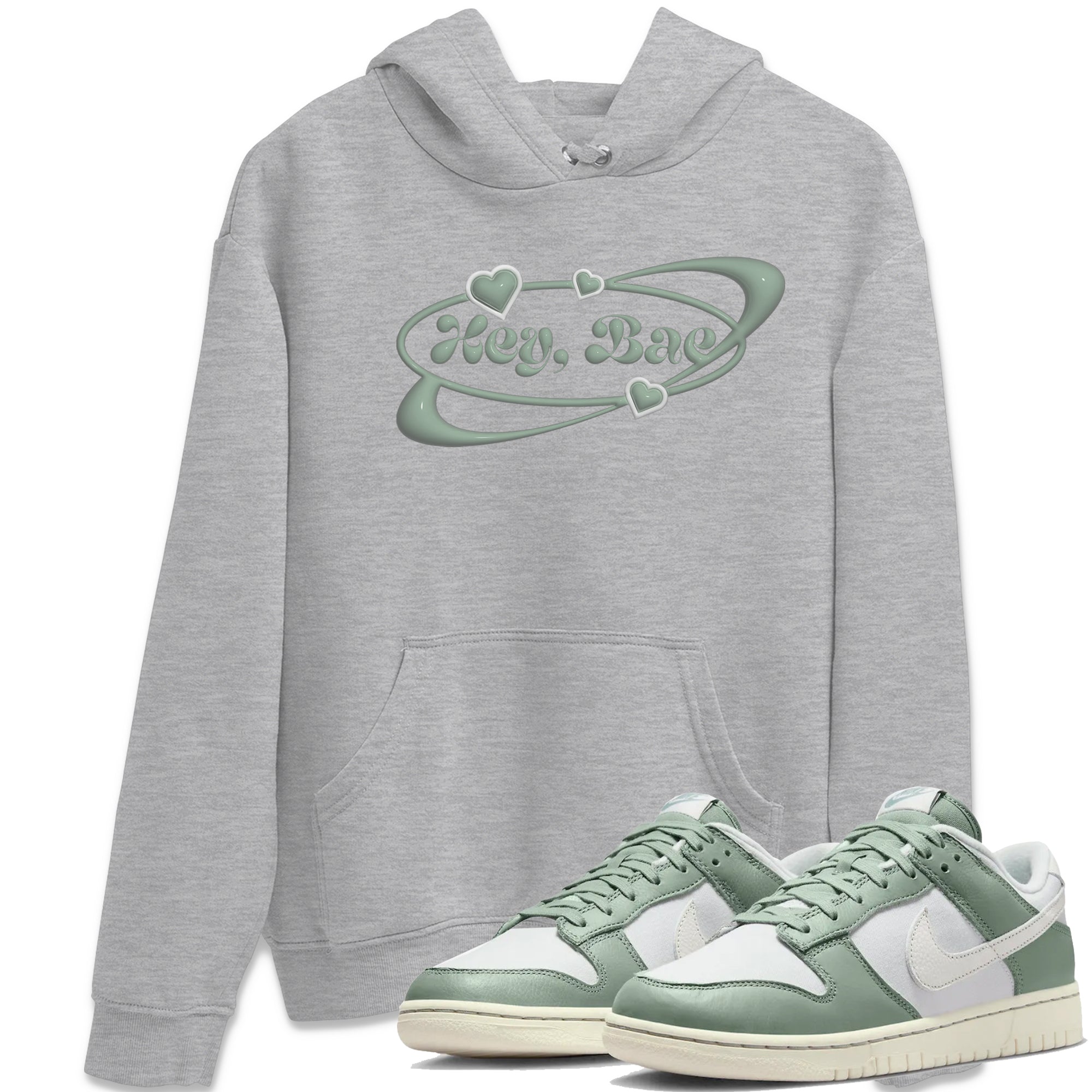 Dunk Mica Green Sneaker Match Tees Hey Bae Sneaker Tees Dunk Low Mica Green Sneaker Release Tees Unisex Shirts Heather Grey 1