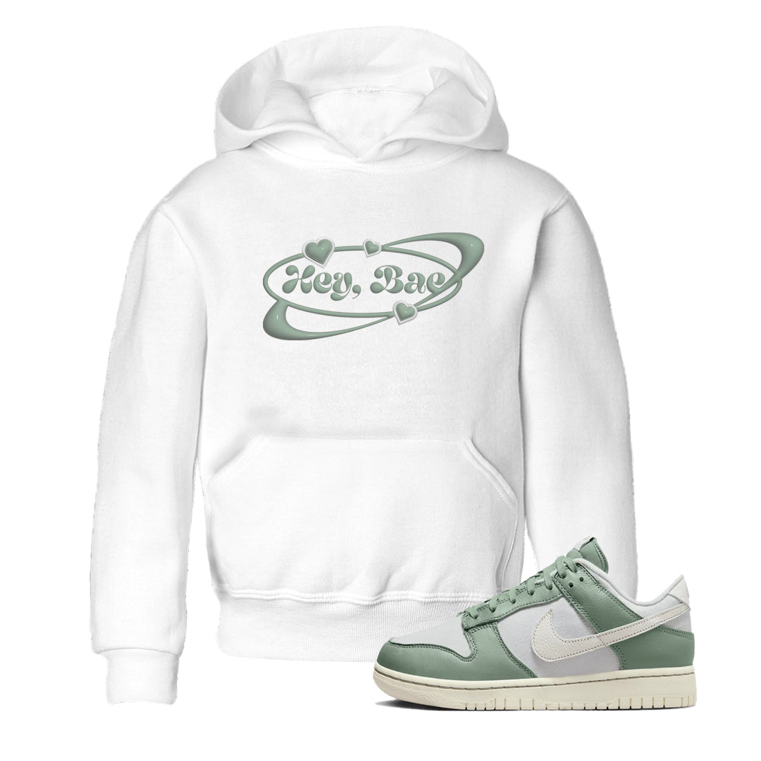 Dunk Mica Green Sneaker Match Tees Hey Bae Sneaker Tees Dunk Low Mica Green Sneaker Release Tees Kids Shirts White 1