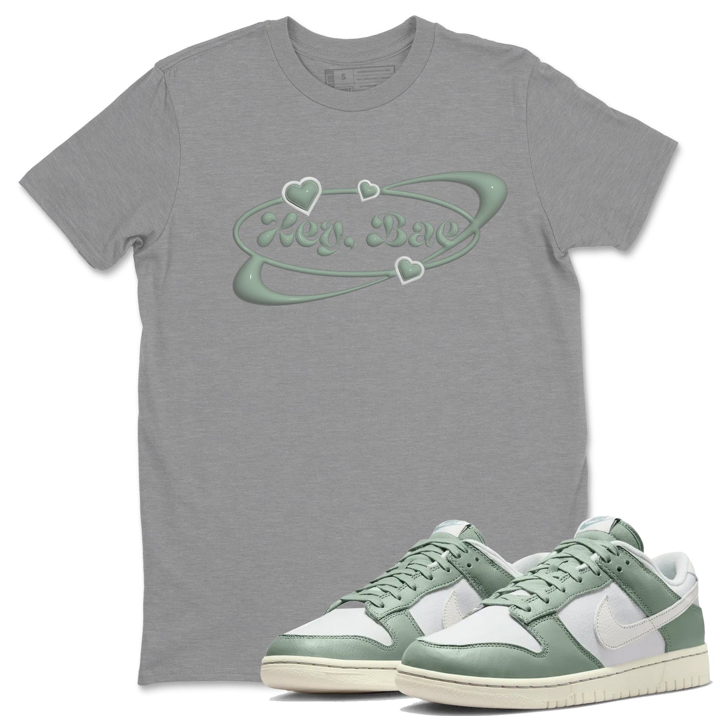 Dunk Mica Green Sneaker Match Tees Hey Bae Sneaker Tees Dunk Low Mica Green Sneaker Release Tees Unisex Shirts Heather Grey 1