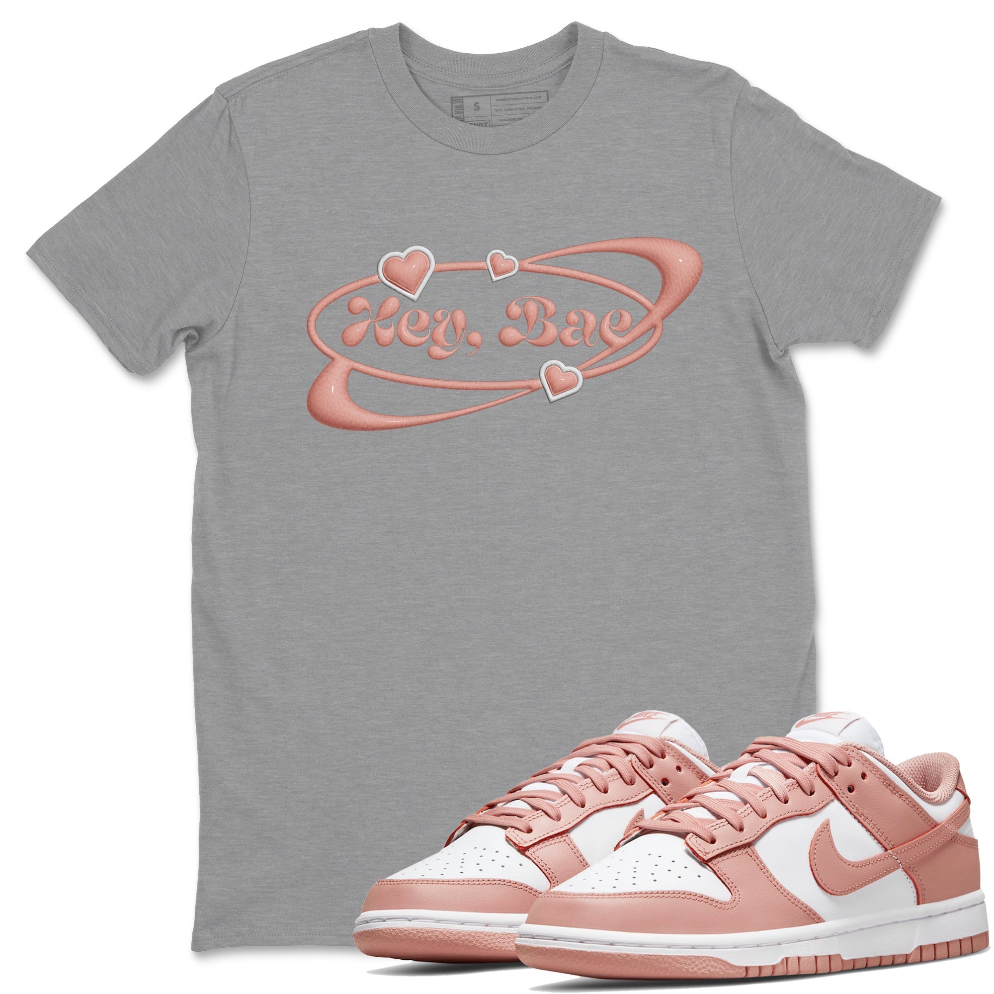 Dunk Rose Whisper shirt to match jordans Hey Bae Streetwear Sneaker Shirt Nike Dunk LowRose Whisper Drip Gear Zone Sneaker Matching Clothing Unisex Heather Grey 1 T-Shirt