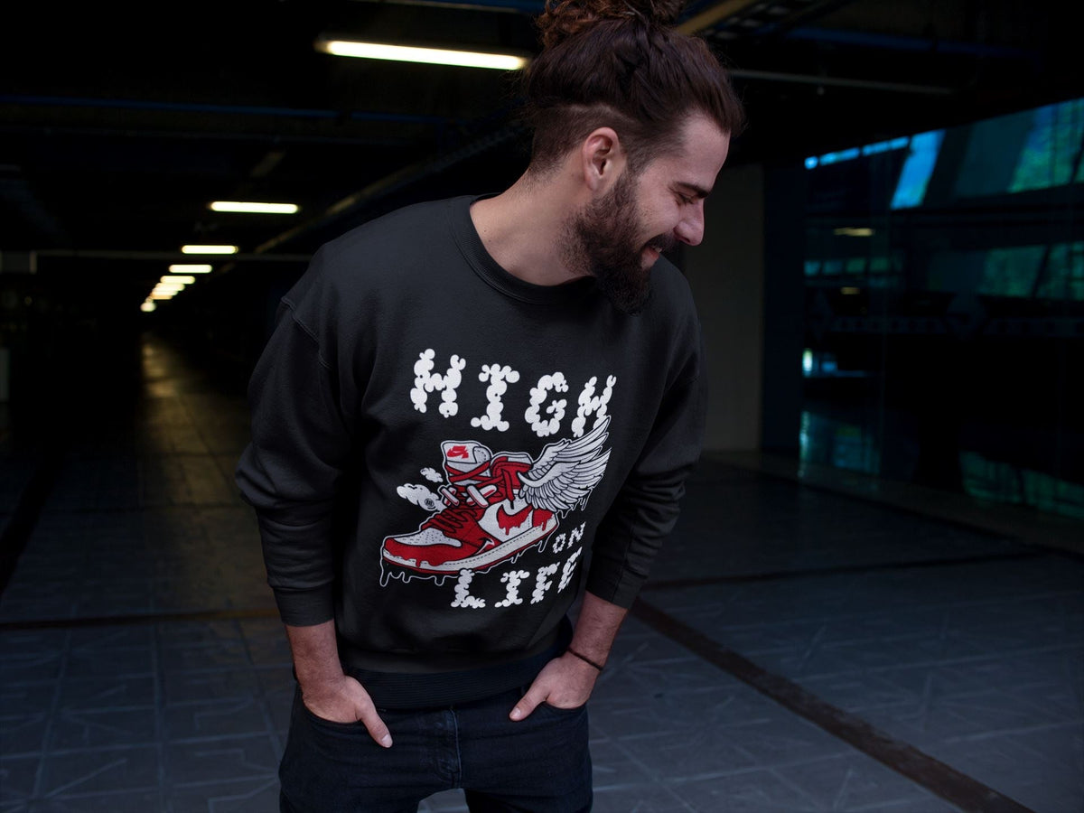 Jordan 1 Newstalgia Sneaker Matching T-Shirt High On Life Sneaker Tees Jordan 1 Newstalgia Sneaker Release Tees Crew Neck Tees