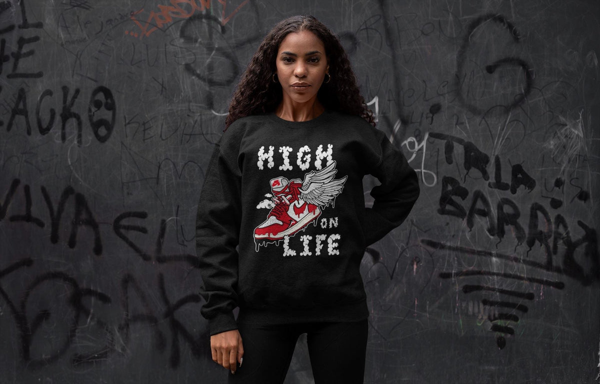 Jordan 1 Newstalgia Sneaker Matching T-Shirt High On Life Sneaker Tees Jordan 1 Newstalgia Sneaker Release Tees Crew Neck Tees