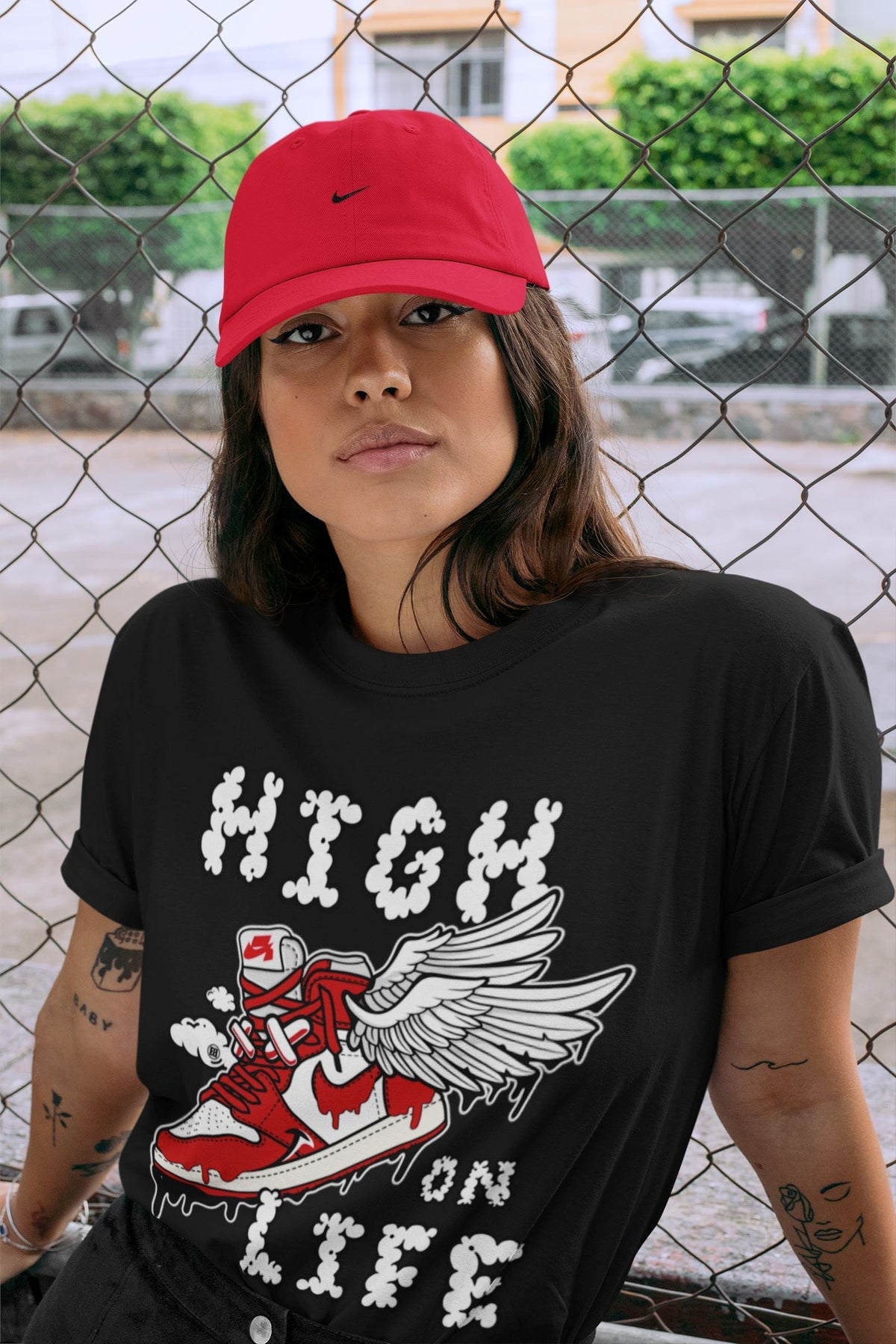 Jordan 1 Newstalgia Sneaker Matching T-Shirt High On Life Sneaker Tees Jordan 1 Newstalgia Sneaker Release Tees Crew Neck Tees