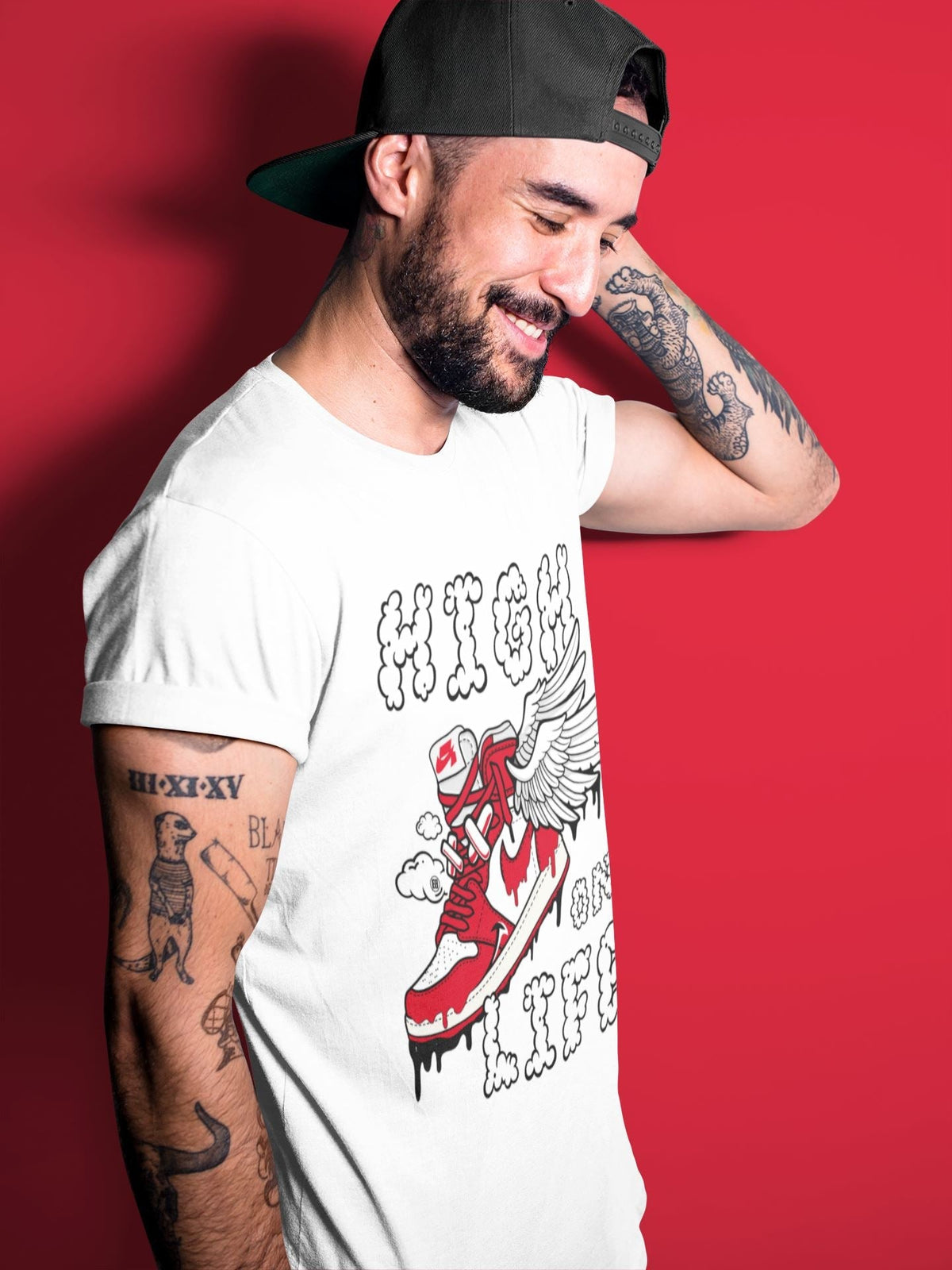 Jordan 1 Newstalgia Sneaker Matching T-Shirt High On Life Sneaker Tees Jordan 1 Newstalgia Sneaker Release Tees Crew Neck Tees
