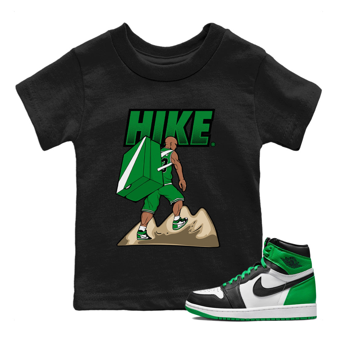 Air Jordan 1 Celtics Sneaker Match Tees Hike Streetwear Sneaker Shirt Air Jordan 1 High OG Celtics Sneaker Release Tees Kids Shirts Black 1