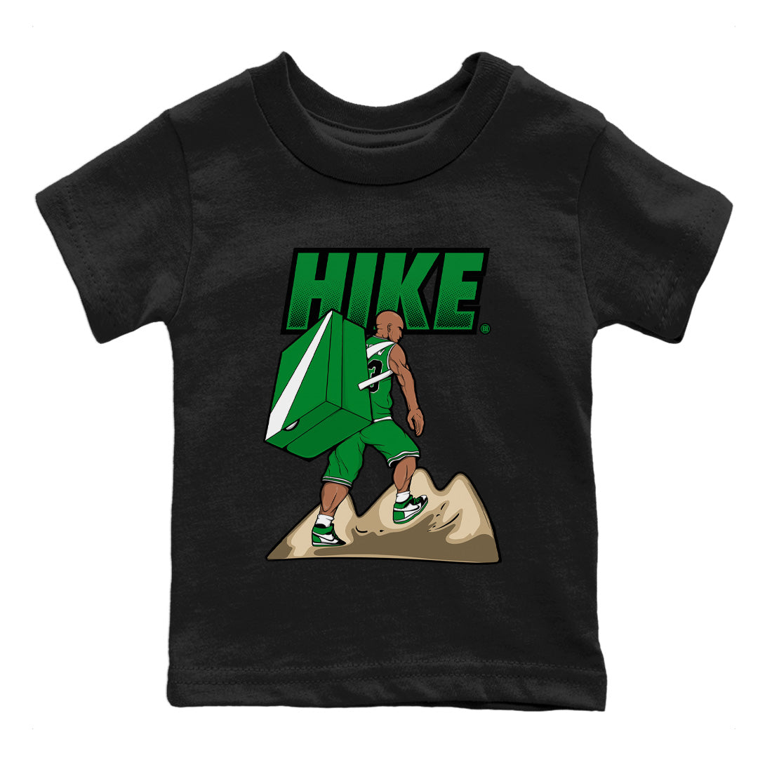 Air Jordan 1 Celtics Sneaker Match Tees Hike Streetwear Sneaker Shirt Air Jordan 1 High OG Celtics Sneaker Release Tees Kids Shirts Black 2