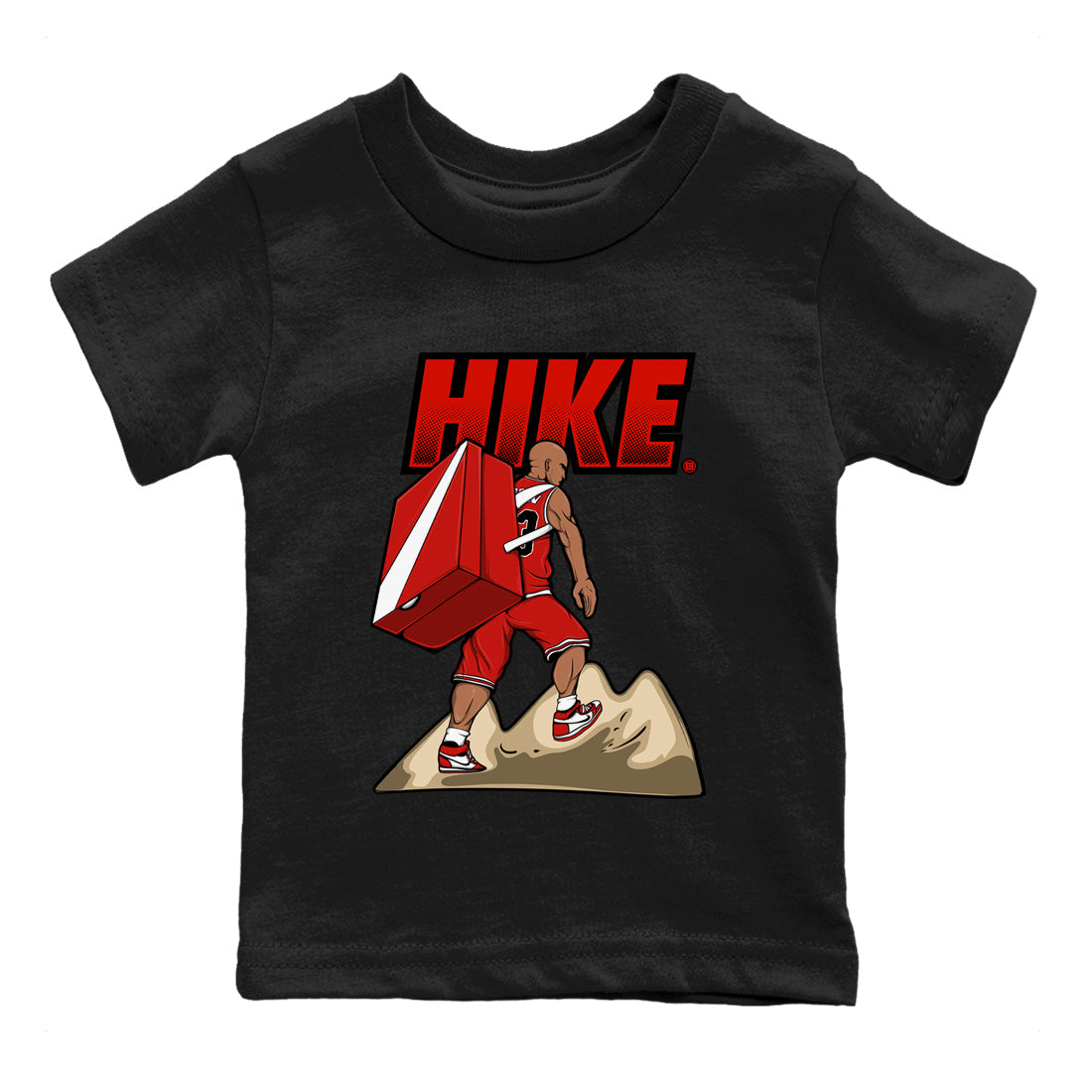 Air Jordan 1 Chicago Sneaker Match Tees Hike Streetwear Sneaker Shirt Air Jordan 1 Retro Chicago Sneaker Release Tees Kids Shirts Black 2