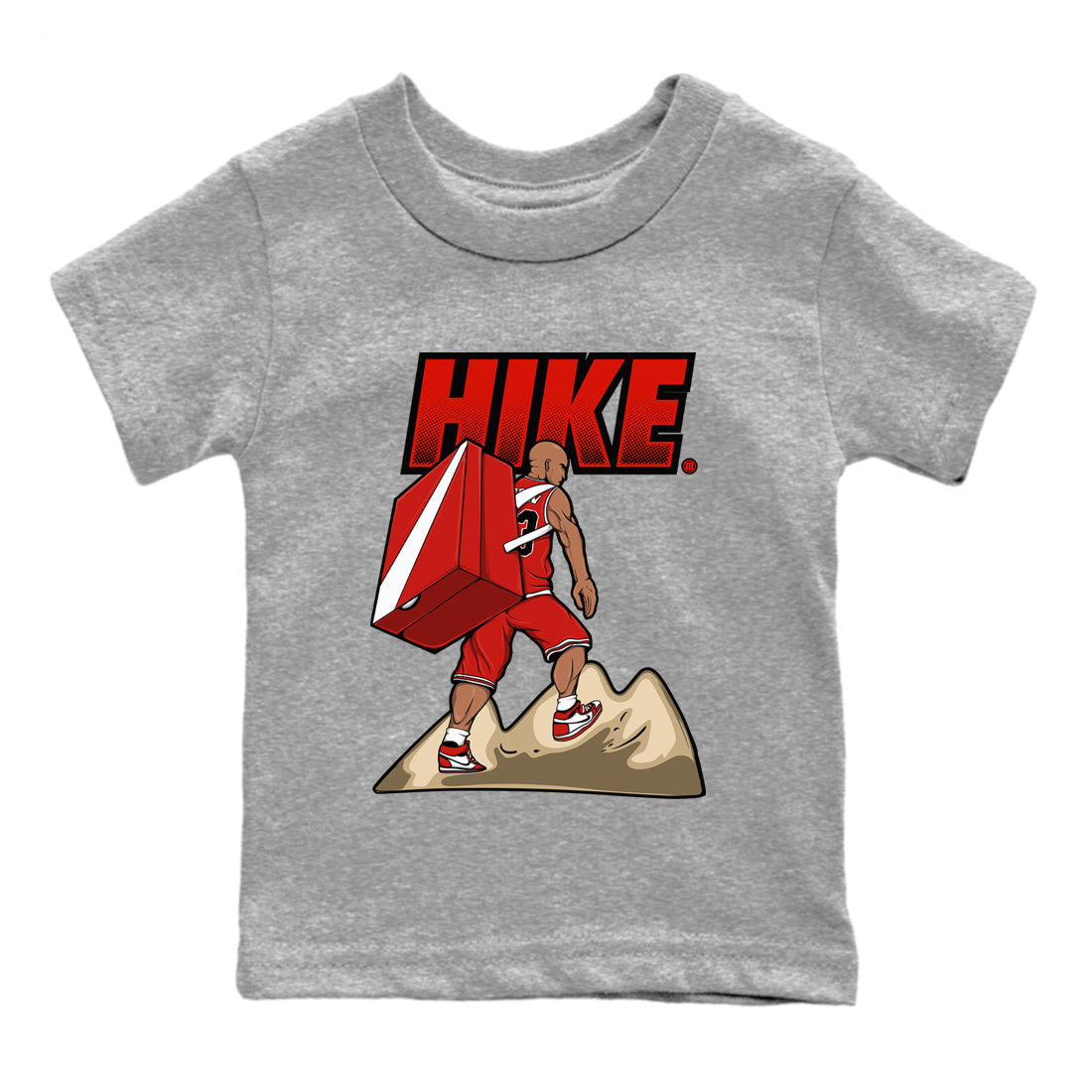 Air Jordan 1 Chicago Sneaker Match Tees Hike Streetwear Sneaker Shirt Air Jordan 1 Retro Chicago Sneaker Release Tees Kids Shirts Heather Grey 2