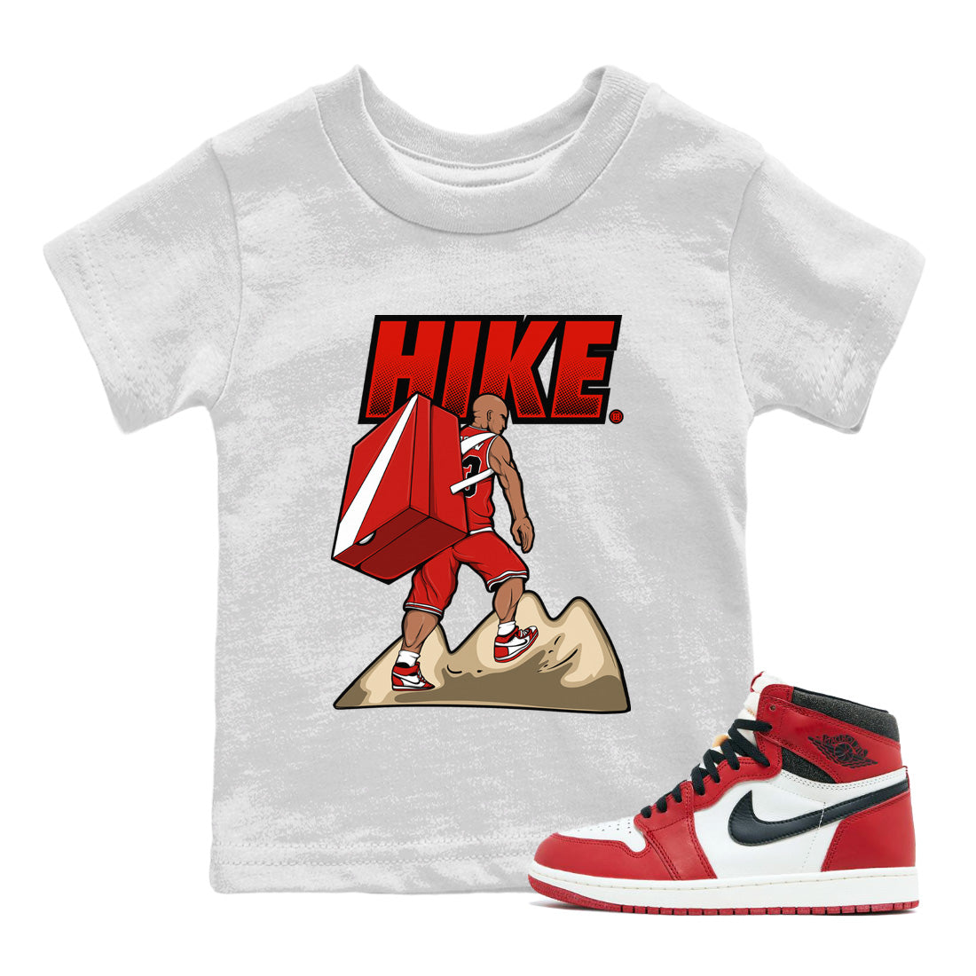 Air Jordan 1 Chicago Sneaker Match Tees Hike Streetwear Sneaker Shirt Air Jordan 1 Retro Chicago Sneaker Release Tees Kids Shirts White 1