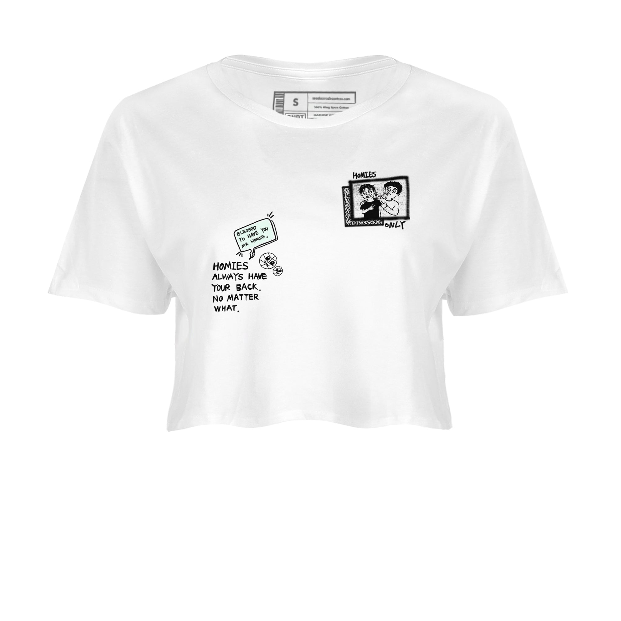 3s Green Glow shirt to match jordans Homies Only sneaker tees Air Jordan 3 Green Glow Drip Gear Zone White 2 crop length shirt
