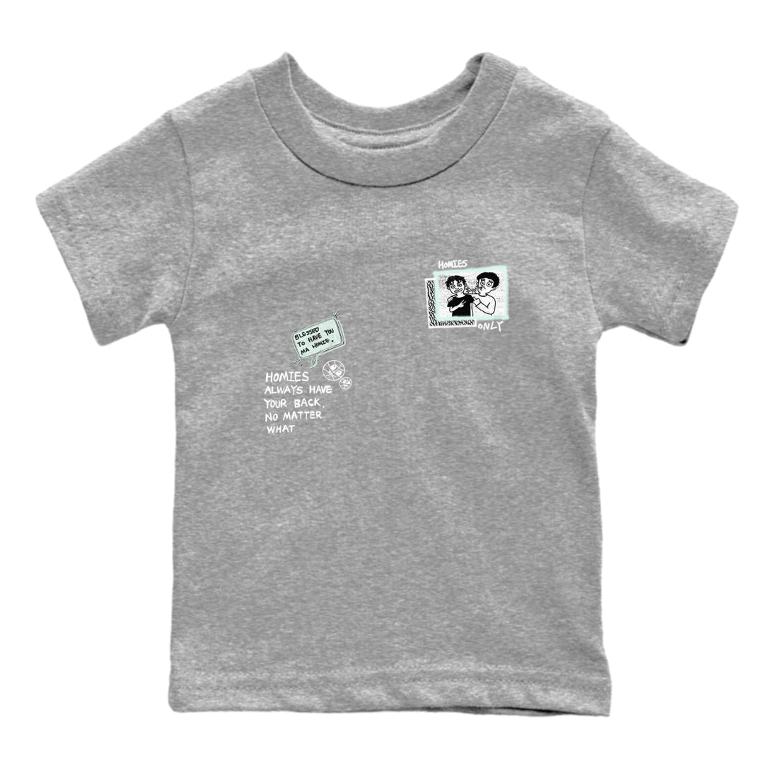 3s Green Glow shirt to match jordans Homies Only sneaker tees Air Jordan 3 Green Glow Drip Gear Zone baby toddler Heather Grey 2 cotton Shirt