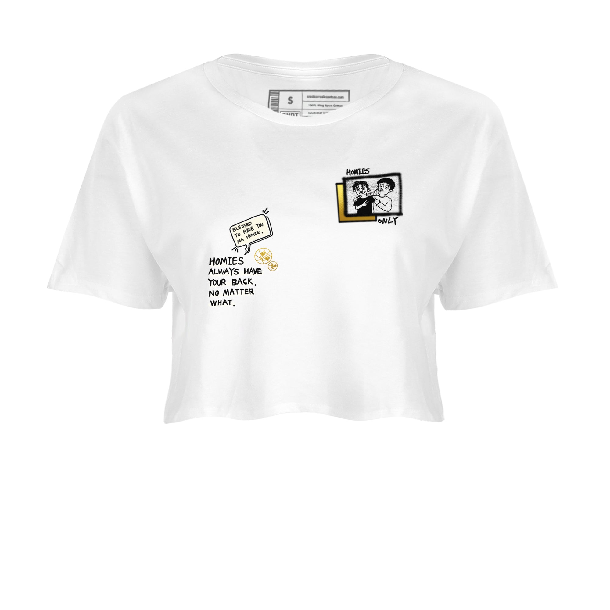Air Jordan 4 WMNS Sail shirt to match jordans Homies Only sneaker tees 4s Sail Drip Gear Zone White 2 crop length shirt