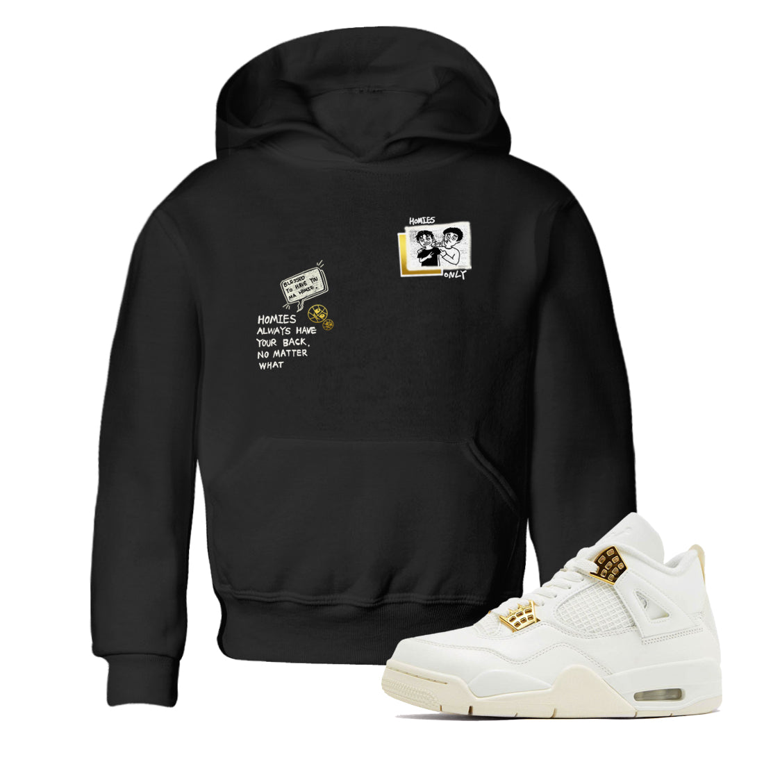 Air Jordan 4 WMNS Sail shirt to match jordans Homies Only sneaker tees 4s Sail Drip Gear Zone baby toddler Black 1 cotton Shirt